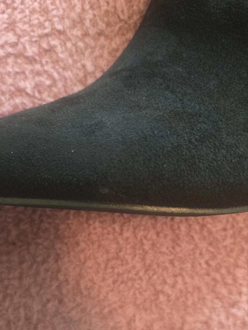 Black Suede Knee-High Block Heel Boots - Women Size 9 Wide Calf